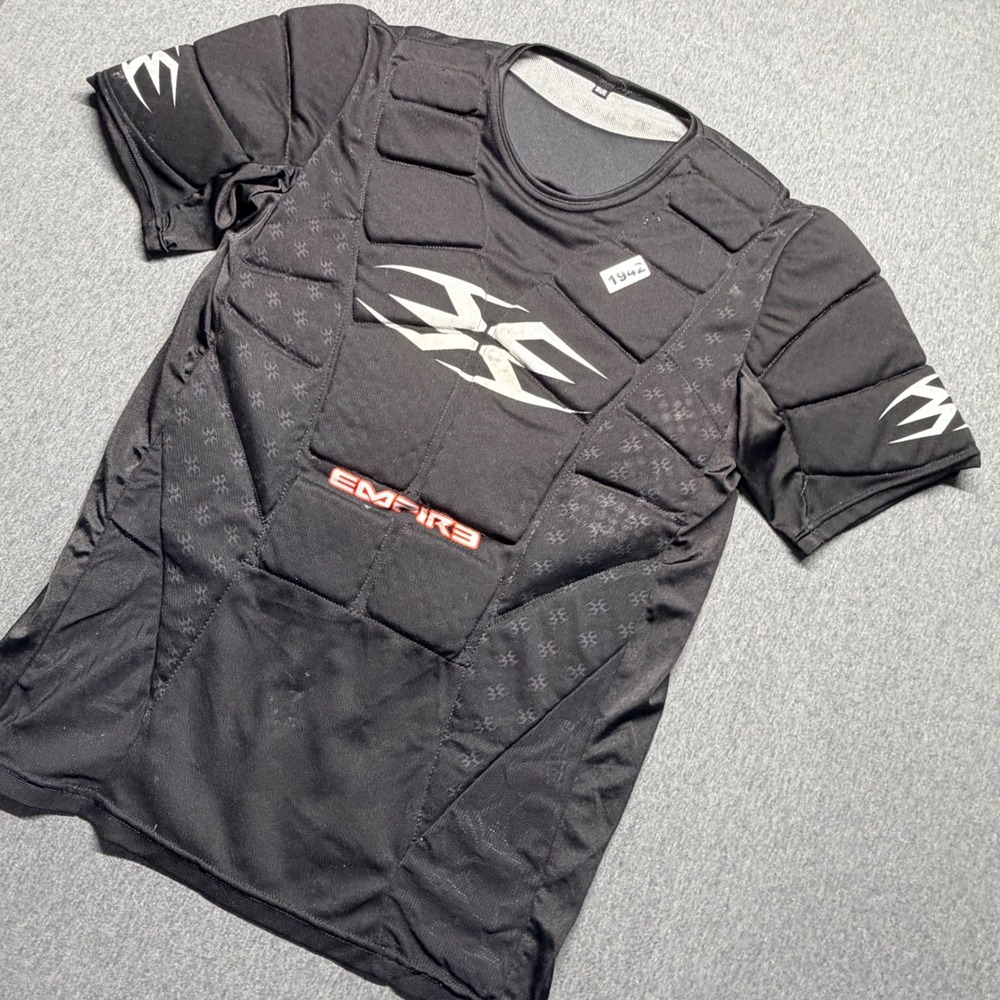 Empire Paintball Chest Protector Padded Jersey Black Mens L XL Compression Shirt